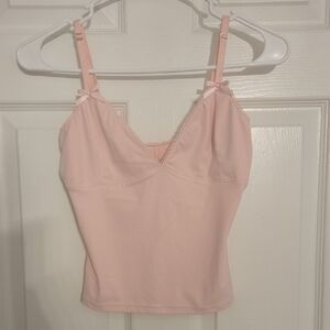 PacSun Light Pink Lace-Trim Cami Tank